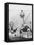 Atomium Towering over Belgian Folklore Exhibit at Brussels World's Fair-Michael Rougier-Framed Stretched Canvas