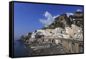 Atrani Beach Front, Near Amalfi, Costiera Amalfitana (Amalfi Coast), Campania, Italy-Eleanor Scriven-Framed Stretched Canvas