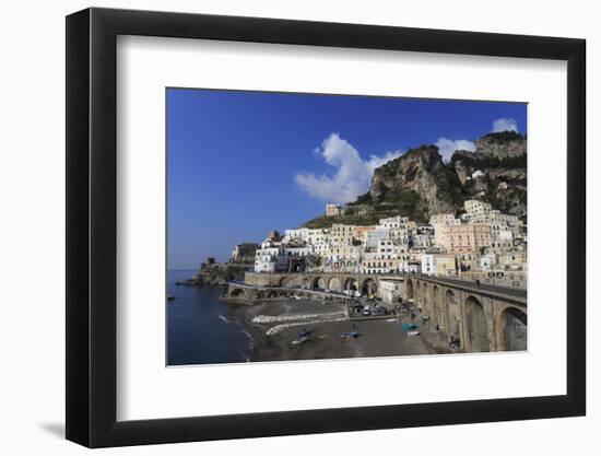 Atrani Beach Front, Near Amalfi, Costiera Amalfitana (Amalfi Coast), Campania, Italy-Eleanor Scriven-Framed Premium Photographic Print