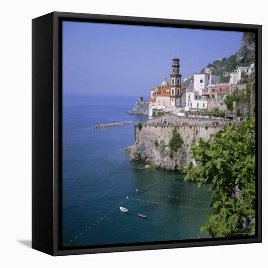 Atrani Near Amalfi, Costiera Amalfitana (Amalfi Coast), Unesco World Heritage Site, Campania, Italy-Roy Rainford-Framed Stretched Canvas