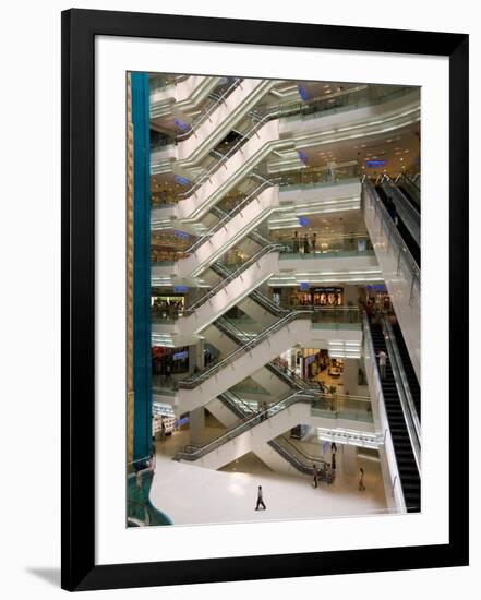 Atrium of New World City Shopping Mall near People's Square and Nanjing Road, Shanghai, China-Paul Souders-Framed Photographic Print
