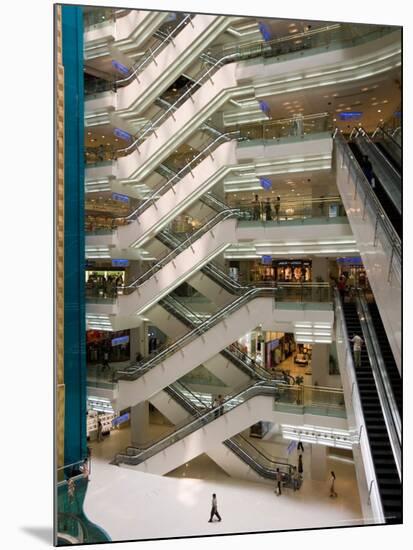 Atrium of New World City Shopping Mall near People's Square and Nanjing Road, Shanghai, China-Paul Souders-Mounted Photographic Print