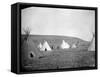 Atsina Camp Scene-Edward S^ Curtis-Framed Stretched Canvas