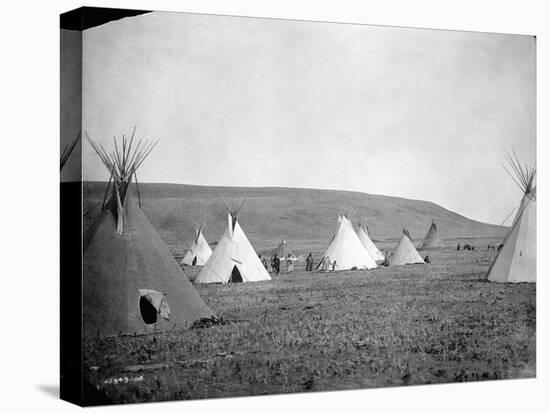 Atsina Camp Scene-Edward S^ Curtis-Stretched Canvas