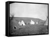 Atsina Camp Scene-Edward S^ Curtis-Framed Stretched Canvas