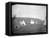 Atsina Camp Scene-Edward S^ Curtis-Framed Stretched Canvas