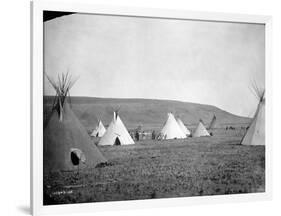 Atsina Camp Scene-Edward S^ Curtis-Framed Photographic Print