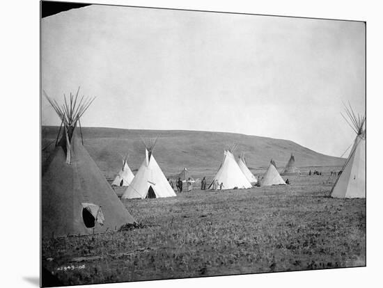Atsina Camp Scene-Edward S^ Curtis-Mounted Photographic Print