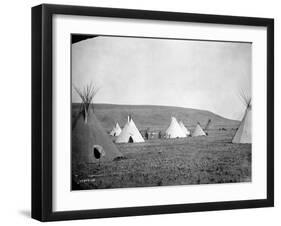 Atsina Camp Scene-Edward S^ Curtis-Framed Photographic Print