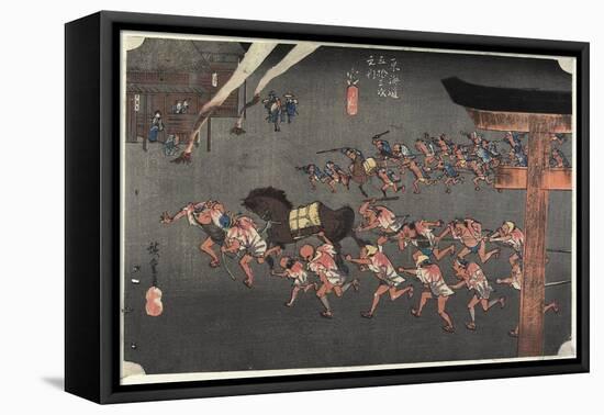 Atsuta Shrine, Miya, C. 1833-Utagawa Hiroshige-Framed Stretched Canvas