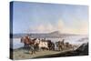 Attachment of Horses Pulling Boats Down the Rhone, C1825-1870-Alexandre Dubuisson-Stretched Canvas