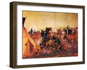 Attack at Dawn-Charles Shreyvogel-Framed Art Print