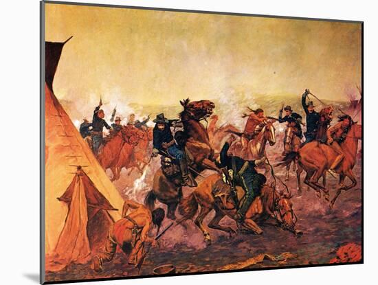 Attack at Dawn-Charles Shreyvogel-Mounted Art Print