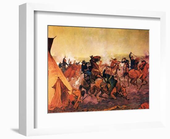 Attack at Dawn-Charles Shreyvogel-Framed Art Print