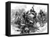 Attack of Indians at Fort Dearborn, Illinois, 1812-Hooper-Framed Stretched Canvas