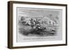 Attack of Indians on a Bull-Train near Sheridan, Kansas. Sketched by James Kidd, Jun. See First-null-Framed Giclee Print