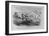 Attack of Indians on a Bull-Train near Sheridan, Kansas. Sketched by James Kidd, Jun. See First-null-Framed Giclee Print