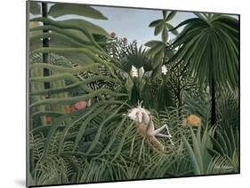 Attack of Jaguar, c.1910-Henri Rousseau-Mounted Giclee Print