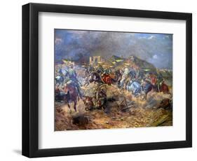 Attack of Polish Uhlans on Bolsheviks Near Sloutsk, 1919, 1920-Leonard Winterowski-Framed Giclee Print