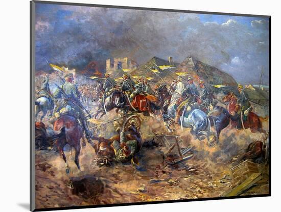 Attack of Polish Uhlans on Bolsheviks Near Sloutsk, 1919, 1920-Leonard Winterowski-Mounted Giclee Print