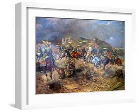 Attack of Polish Uhlans on Bolsheviks Near Sloutsk, 1919, 1920-Leonard Winterowski-Framed Giclee Print