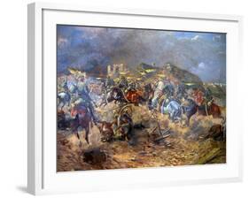 Attack of Polish Uhlans on Bolsheviks Near Sloutsk, 1919, 1920-Leonard Winterowski-Framed Giclee Print