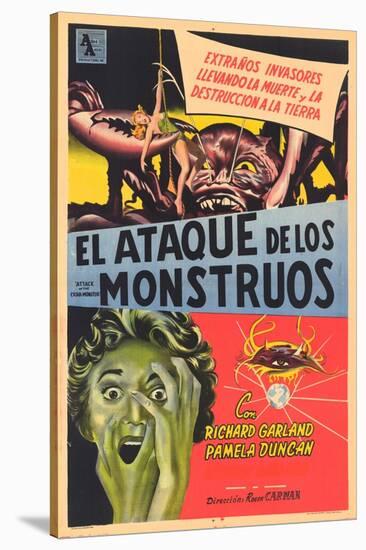 Attack of the Crab Monsters, Spanish Movie Poster, 1957-null-Stretched Canvas