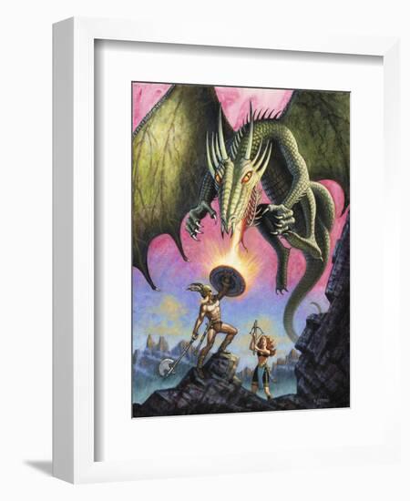 Attack of the Fire Drake-Ben Otero-Framed Giclee Print