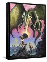 Attack of the Fire Drake-Ben Otero-Framed Stretched Canvas