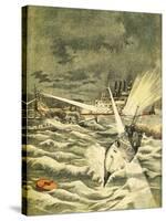 Attack of the Japanese Torpedo Boats in Port Arthur, February 1904-null-Stretched Canvas