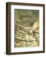 Attack of the Japanese Torpedo Boats in Port Arthur, February 1904-null-Framed Giclee Print