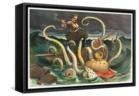 Attack Of The Royal Kraken-JS Pughe-Framed Stretched Canvas