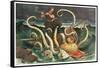 Attack Of The Royal Kraken-JS Pughe-Framed Stretched Canvas