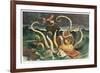 Attack Of The Royal Kraken-JS Pughe-Framed Art Print