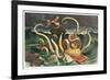 Attack Of The Royal Kraken-JS Pughe-Framed Art Print