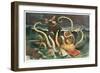 Attack Of The Royal Kraken-JS Pughe-Framed Art Print