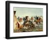 Attack of the Seventh Cavalry Commanded by General Custer at the Cheyenne Camp-null-Framed Giclee Print