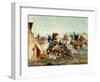 Attack of the Seventh Cavalry Commanded by General Custer at the Cheyenne Camp-null-Framed Giclee Print