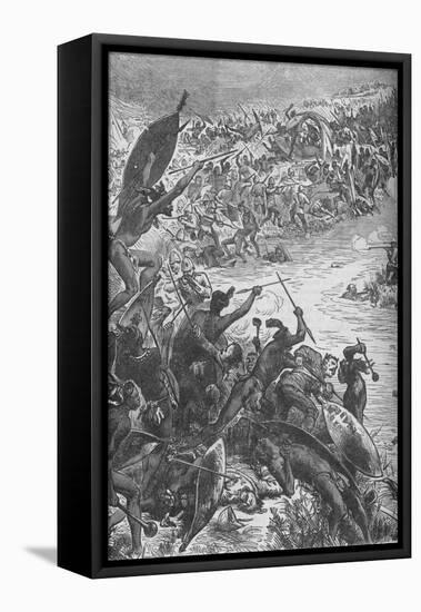 'Attack of the Zulus on the Escort of the Eightieth Regiment at the Intombe River', 1879, (c1880)-Unknown-Framed Stretched Canvas