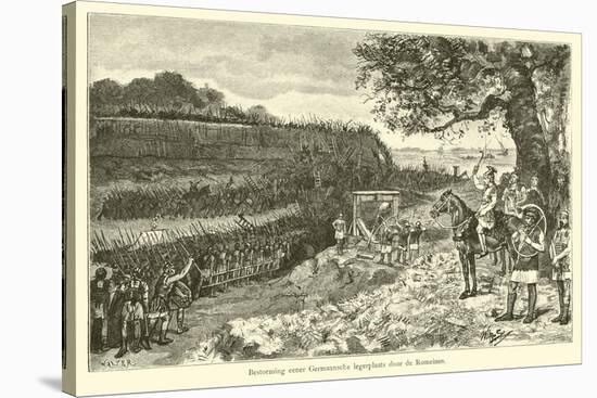 Attack on a Germanic Encampment by the Romans-Willem II Steelink-Stretched Canvas