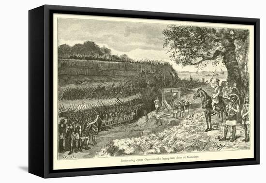 Attack on a Germanic Encampment by the Romans-Willem II Steelink-Framed Stretched Canvas