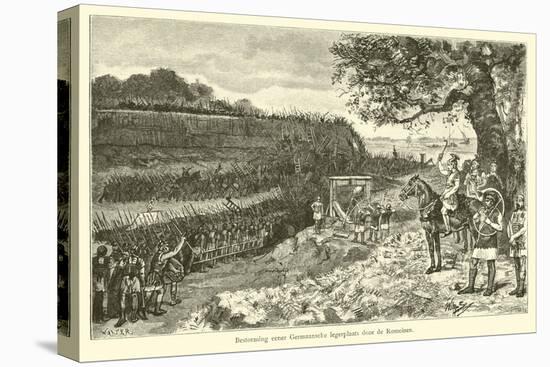 Attack on a Germanic Encampment by the Romans-Willem II Steelink-Stretched Canvas