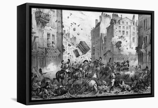 Attack on Barricade-Victor Adam-Framed Stretched Canvas