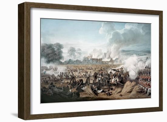 Attack on the British Squares by French Cavalry at the Battle of Waterloo, 1815-Denis Dighton-Framed Giclee Print