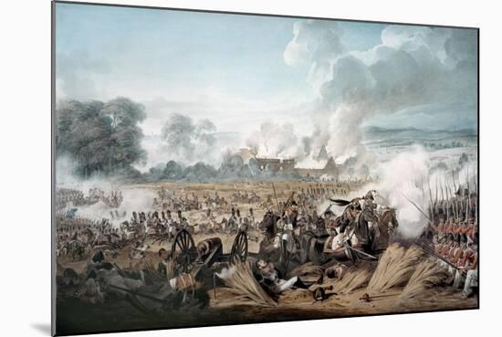 Attack on the British Squares by French Cavalry at the Battle of Waterloo, 1815-Denis Dighton-Mounted Giclee Print