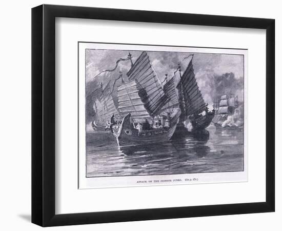 Attack on the Chinese Junks AD 1841-William Heysham Overend-Framed Giclee Print