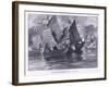 Attack on the Chinese Junks AD 1841-William Heysham Overend-Framed Giclee Print