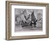 Attack on the Chinese Junks in 1841-null-Framed Giclee Print