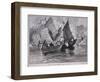 Attack on the Chinese Junks in 1841-null-Framed Giclee Print