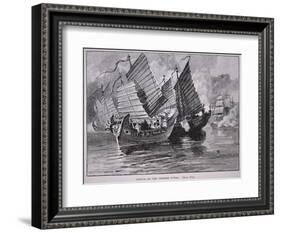 Attack on the Chinese Junks in 1841-null-Framed Giclee Print